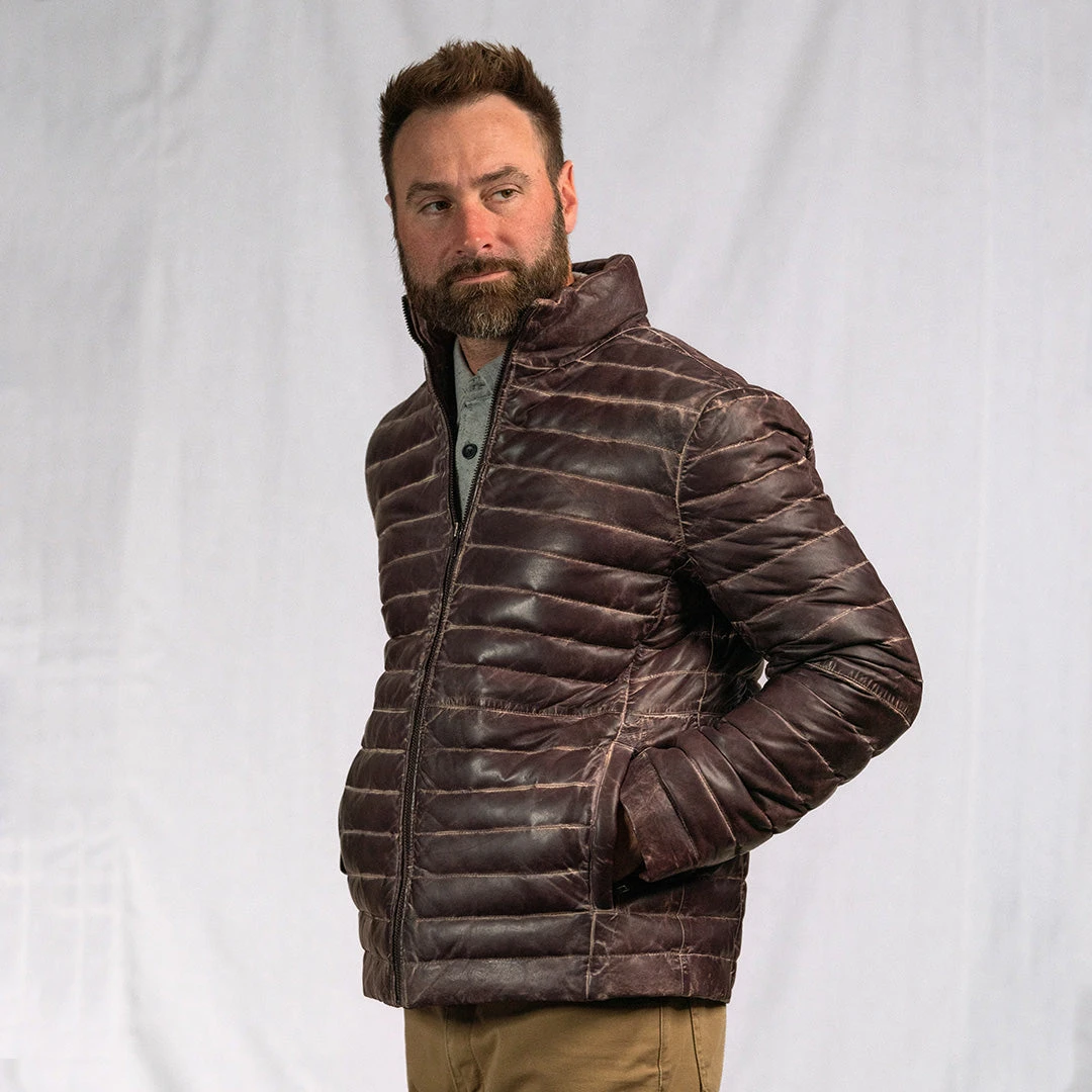 Buffalo Jackson Trading Co. Leather Jackets Bridger Leather Down Jacket | Dark Brown 11 Buffalo Jackson Trading Co. Leather Jackets Bridger Leather Down Jacket | Dark Brown