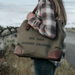 Buffalo Jackson Trading Co. Limited Edition 10-Year Tote Bag | Olive 10 Buffalo Jackson Trading Co. Limited Edition 10-Year Tote Bag | Olive