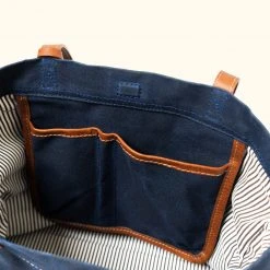 Buffalo Jackson Trading Co. Madison Waxed Canvas Tote Bag | Navy W/ Saddle Tan Leather 21 Buffalo Jackson Trading Co. Madison Waxed Canvas Tote Bag | Navy W/ Saddle Tan Leather