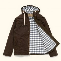 Buffalo Jackson Trading Co. Leather Marshall Hooded Jacket | Dark Khaki 4 Buffalo Jackson Trading Co. Leather Marshall Hooded Jacket | Dark Khaki