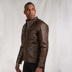 Buffalo Jackson Trading Co. Thompson Leather Moto Jacket | Brown 4 Buffalo Jackson Trading Co. Thompson Leather Moto Jacket | Brown