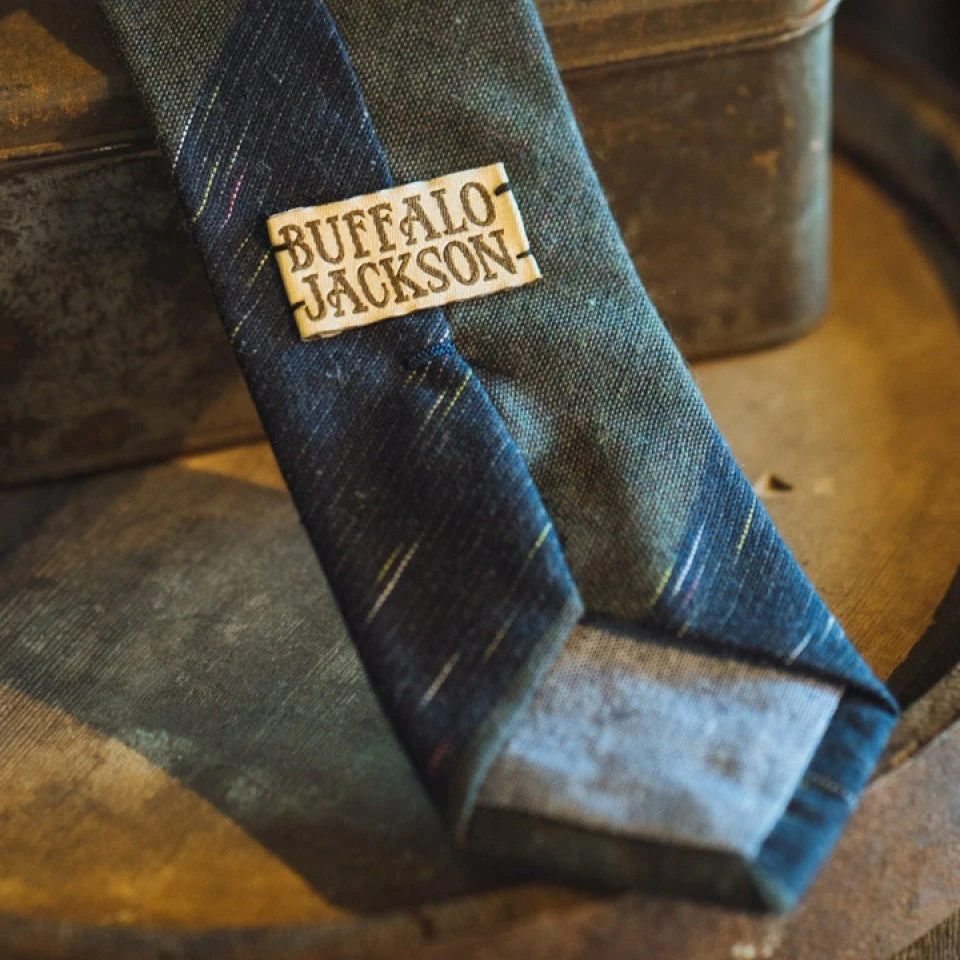 Buffalo Jackson Trading Co. Vintage Stripe Cotton Necktie | Green 5 Buffalo Jackson Trading Co. Vintage Stripe Cotton Necktie | Green