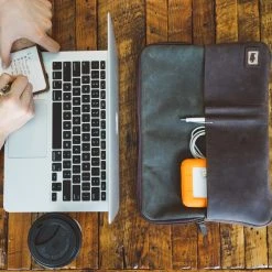 Buffalo Jackson Trading Co. Denver Waxed Canvas 13 Inch Laptop Case | Green W/ Dark Walnut Leather 13 Buffalo Jackson Trading Co. Denver Waxed Canvas 13 Inch Laptop Case | Green W/ Dark Walnut Leather