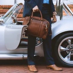 Buffalo Jackson Trading Co. Ryder Reserve Bison Leather Laptop Briefcase | Brown 8 Buffalo Jackson Trading Co. Ryder Reserve Bison Leather Laptop Briefcase | Brown