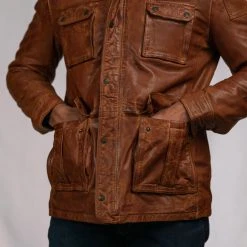 Buffalo Jackson Trading Co. Leather Jackets Theodore Field Leather Jacket | Light Brown 21 Buffalo Jackson Trading Co. Leather Jackets Theodore Field Leather Jacket | Light Brown