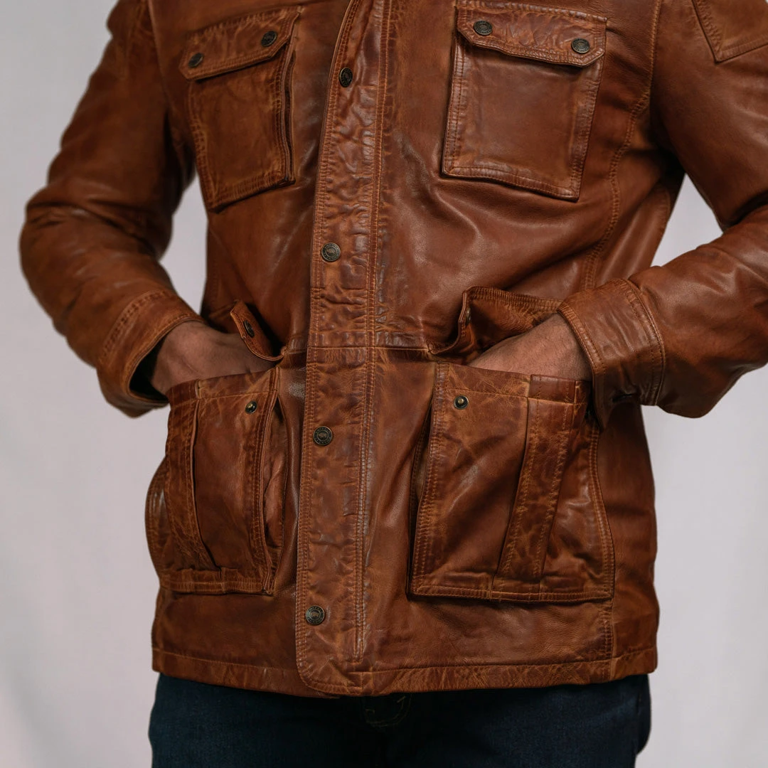 Buffalo Jackson Trading Co. Leather Jackets Theodore Field Leather Jacket | Light Brown Buffalo Jackson Trading Co. Leather Jackets Theodore Field Leather Jacket | Light Brown
