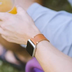 Buffalo Jackson Trading Co. Dakota Leather Apple Watch Bands | Saddle Tan