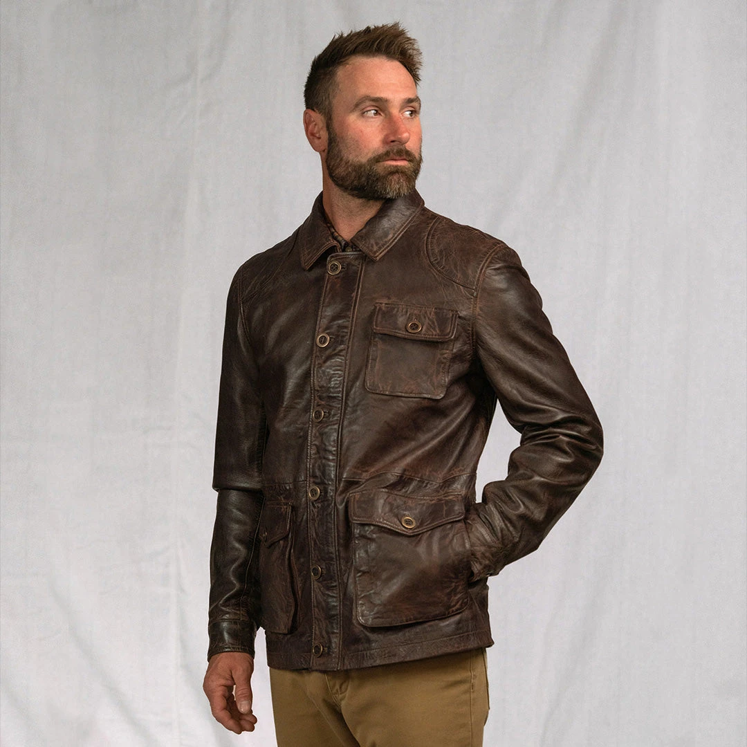 Buffalo Jackson Trading Co. Sheridan Leather Barn Jacket | Vintage Brown 4 Buffalo Jackson Trading Co. Sheridan Leather Barn Jacket | Vintage Brown