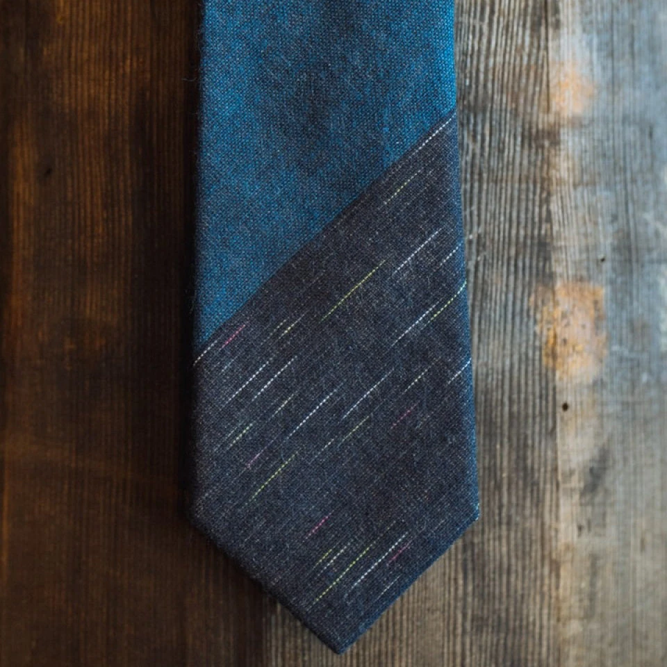 Buffalo Jackson Trading Co. Vintage Stripe Cotton Necktie | Blue 3 Buffalo Jackson Trading Co. Vintage Stripe Cotton Necktie | Blue
