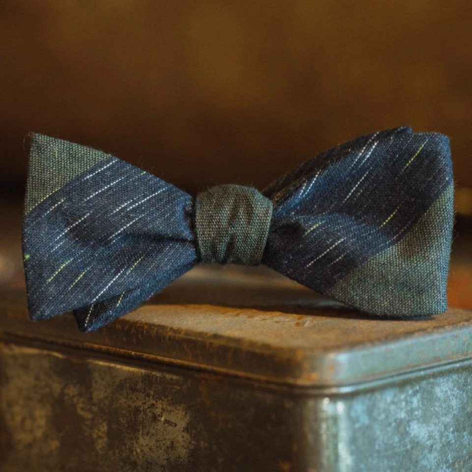 Buffalo Jackson Trading Co. Vintage Stripe Cotton Bow Tie | Green Apparel Buffalo Jackson Trading Co. Vintage Stripe Cotton Bow Tie | Green Apparel