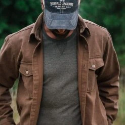 Buffalo Jackson Trading Co. Gunner Cotton Twill Shirt Jac | Fox Den Brown Apparel