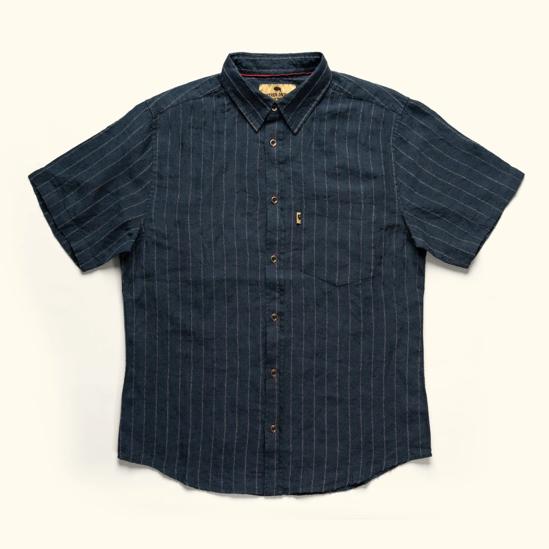 Buffalo Jackson Trading Co. Miller Striped Short Sleeve Shirt | Navy Apparel Buffalo Jackson Trading Co. Miller Striped Short Sleeve Shirt | Navy Apparel