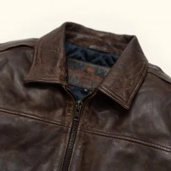Buffalo Jackson Trading Co. Leather Jackets Maverick Leather Bomber Jacket | Distressed Brown 8 Buffalo Jackson Trading Co. Leather Jackets Maverick Leather Bomber Jacket | Distressed Brown