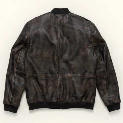 Buffalo Jackson Trading Co. Rebel Bomber Leather Jacket | Distressed Black
