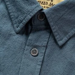 Buffalo Jackson Trading Co. Linen Short Sleeve Shirt | Blue 4 Buffalo Jackson Trading Co. Linen Short Sleeve Shirt | Blue