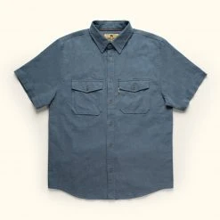 Buffalo Jackson Trading Co. Linen Short Sleeve Shirt | Blue