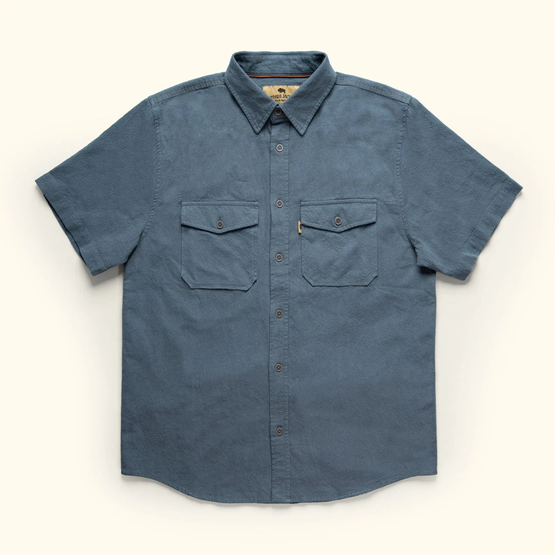 Buffalo Jackson Trading Co. Linen Short Sleeve Shirt | Blue Buffalo Jackson Trading Co. Linen Short Sleeve Shirt | Blue