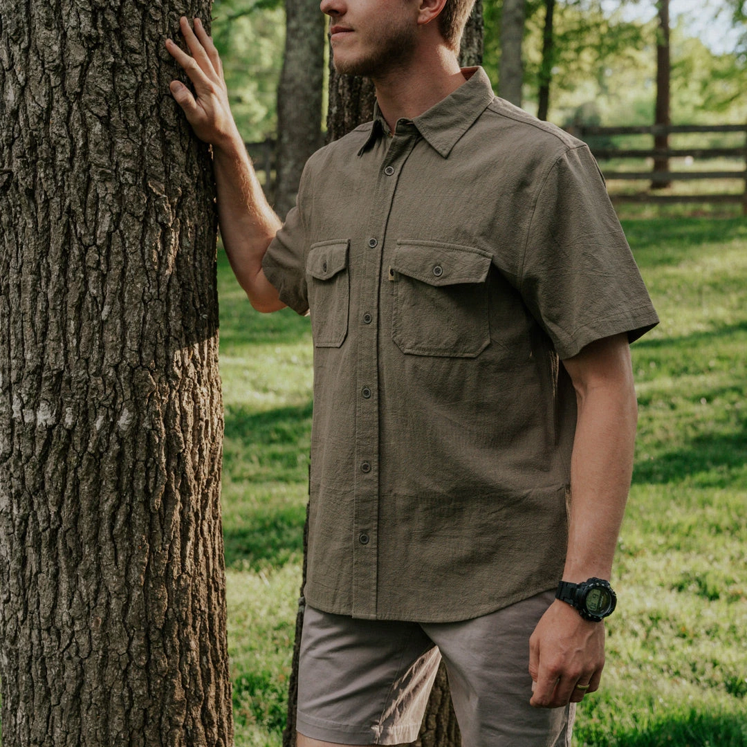 Buffalo Jackson Trading Co. Linen Short Sleeve Shirt | Olive Apparel Buffalo Jackson Trading Co. Linen Short Sleeve Shirt | Olive Apparel