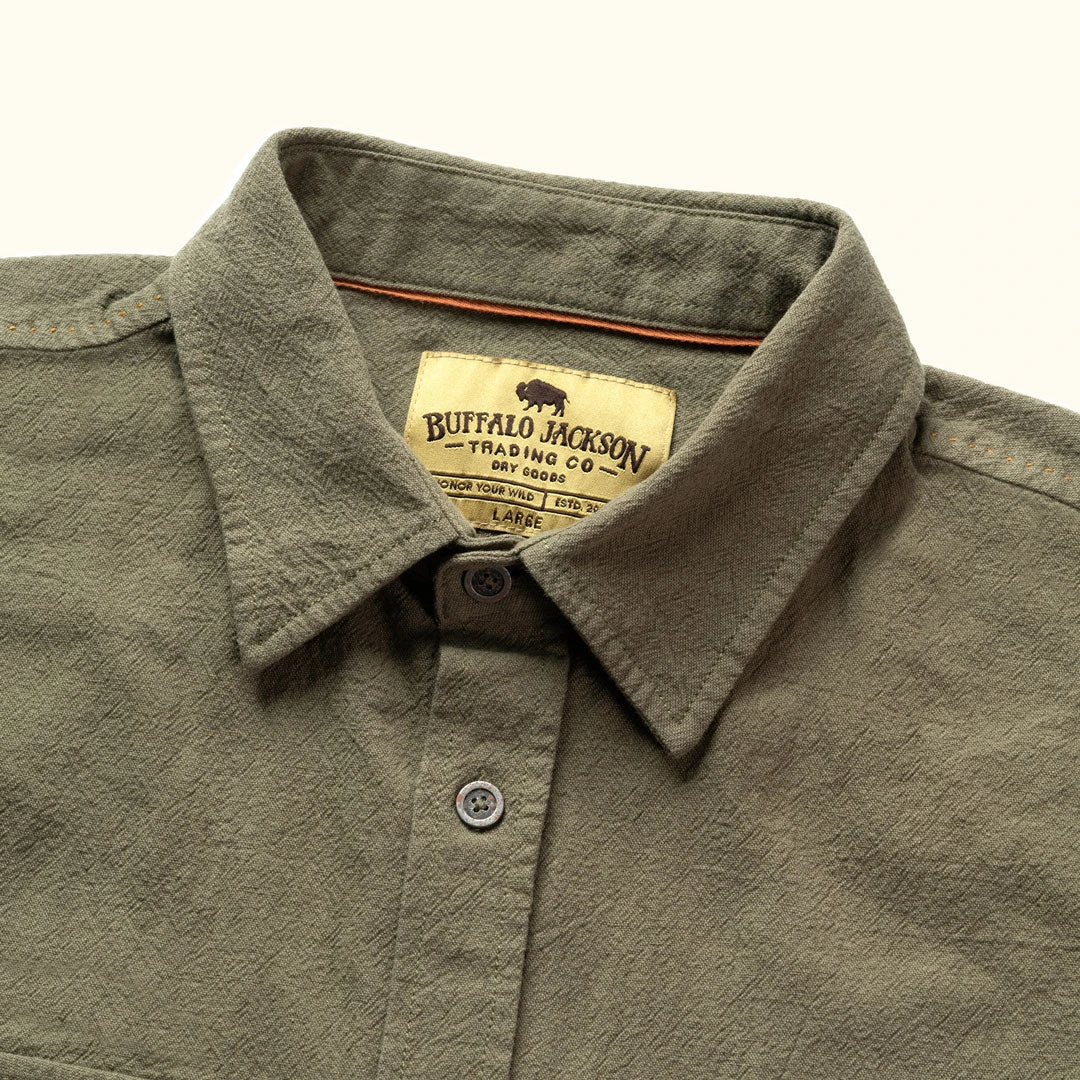 Buffalo Jackson Trading Co. Linen Short Sleeve Shirt | Olive Apparel Buffalo Jackson Trading Co. Linen Short Sleeve Shirt | Olive Apparel