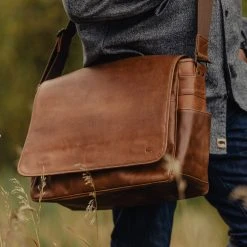 Buffalo Jackson Trading Co. Roosevelt Buffalo Leather Satchel Messenger Bag - Large | Amber Brown 8 Buffalo Jackson Trading Co. Roosevelt Buffalo Leather Satchel Messenger Bag - Large | Amber Brown