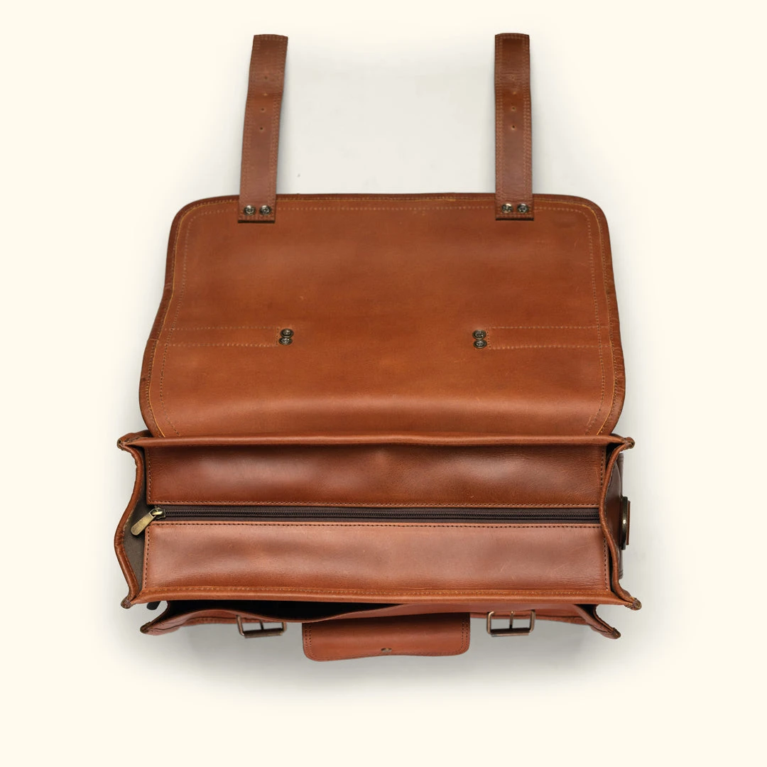 Buffalo Jackson Trading Co. Leather Briefcases Roosevelt Buffalo Leather Briefcase Bag | Autumn Brown Buffalo Jackson Trading Co. Leather Briefcases Roosevelt Buffalo Leather Briefcase Bag | Autumn Brown