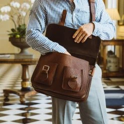 Buffalo Jackson Trading Co. Leather Briefcases Ryder Reserve Bison Leather Briefcase | Brown 24 Buffalo Jackson Trading Co. Leather Briefcases Ryder Reserve Bison Leather Briefcase | Brown