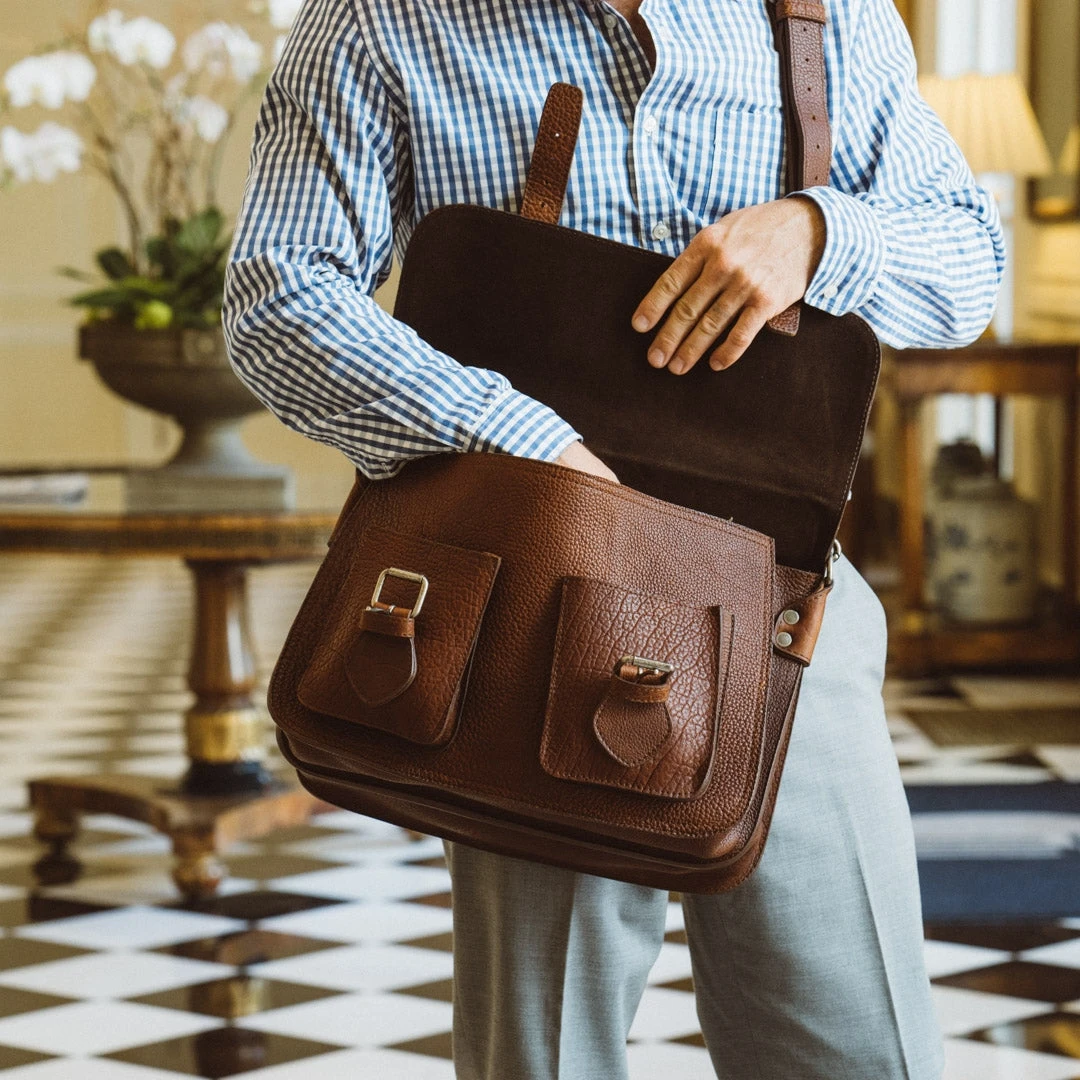 Buffalo Jackson Trading Co. Leather Briefcases Ryder Reserve Bison Leather Briefcase | Brown 13 Buffalo Jackson Trading Co. Leather Briefcases Ryder Reserve Bison Leather Briefcase | Brown