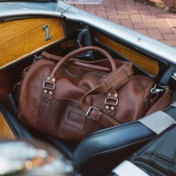 Buffalo Jackson Trading Co. Leather Duffle Bags Ryder Reserve Bison Leather Travel Duffle Bag | Brown 9 Buffalo Jackson Trading Co. Leather Duffle Bags Ryder Reserve Bison Leather Travel Duffle Bag | Brown