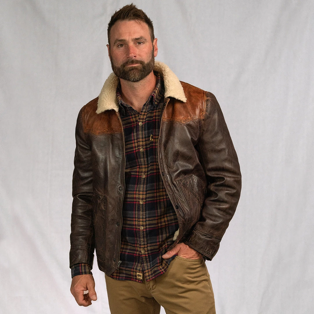 Buffalo Jackson Trading Co. Jackson Leather Sherpa Jacket | Tan & Brown Leather Jackets 5 Buffalo Jackson Trading Co. Jackson Leather Sherpa Jacket | Tan & Brown Leather Jackets