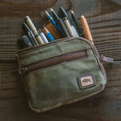 Buffalo Jackson Trading Co. Tech & Organization Denver Waxed Canvas Zipper Gear Pouch - Small | Green 10 Buffalo Jackson Trading Co. Tech & Organization Denver Waxed Canvas Zipper Gear Pouch - Small | Green