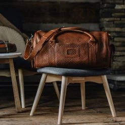 Buffalo Jackson Trading Co. Leather Duffle Bags Ryder Reserve Bison Leather Travel Duffle Bag | Brown 7 Buffalo Jackson Trading Co. Leather Duffle Bags Ryder Reserve Bison Leather Travel Duffle Bag | Brown