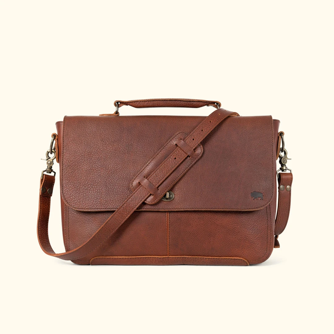 Buffalo Jackson Trading Co. Leather Messenger Bags Ryder Reserve Bison Leather Laptop Messenger Bag | Brown Buffalo Jackson Trading Co. Leather Messenger Bags Ryder Reserve Bison Leather Laptop Messenger Bag | Brown