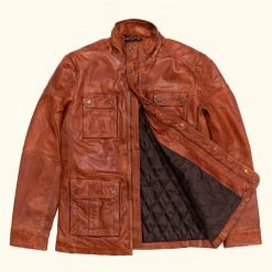 Buffalo Jackson Trading Co. Leather Jackets Theodore Field Leather Jacket | Light Brown 6 Buffalo Jackson Trading Co. Leather Jackets Theodore Field Leather Jacket | Light Brown