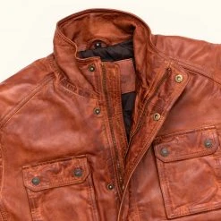 Buffalo Jackson Trading Co. Leather Jackets Theodore Field Leather Jacket | Light Brown 12 Buffalo Jackson Trading Co. Leather Jackets Theodore Field Leather Jacket | Light Brown