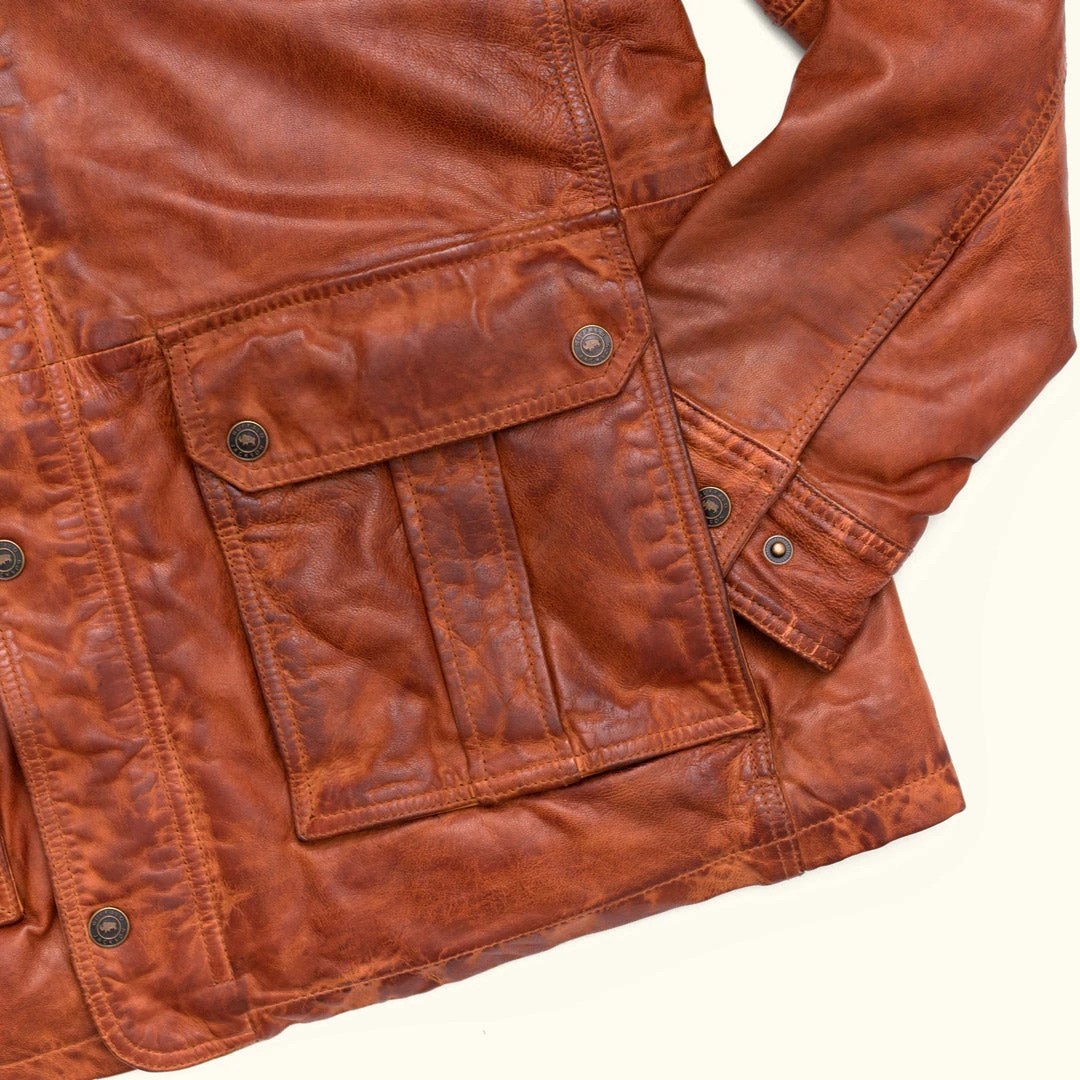 Buffalo Jackson Trading Co. Leather Jackets Theodore Field Leather Jacket | Light Brown Buffalo Jackson Trading Co. Leather Jackets Theodore Field Leather Jacket | Light Brown