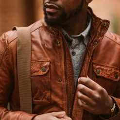 Buffalo Jackson Trading Co. Leather Jackets Theodore Field Leather Jacket | Light Brown 8 Buffalo Jackson Trading Co. Leather Jackets Theodore Field Leather Jacket | Light Brown