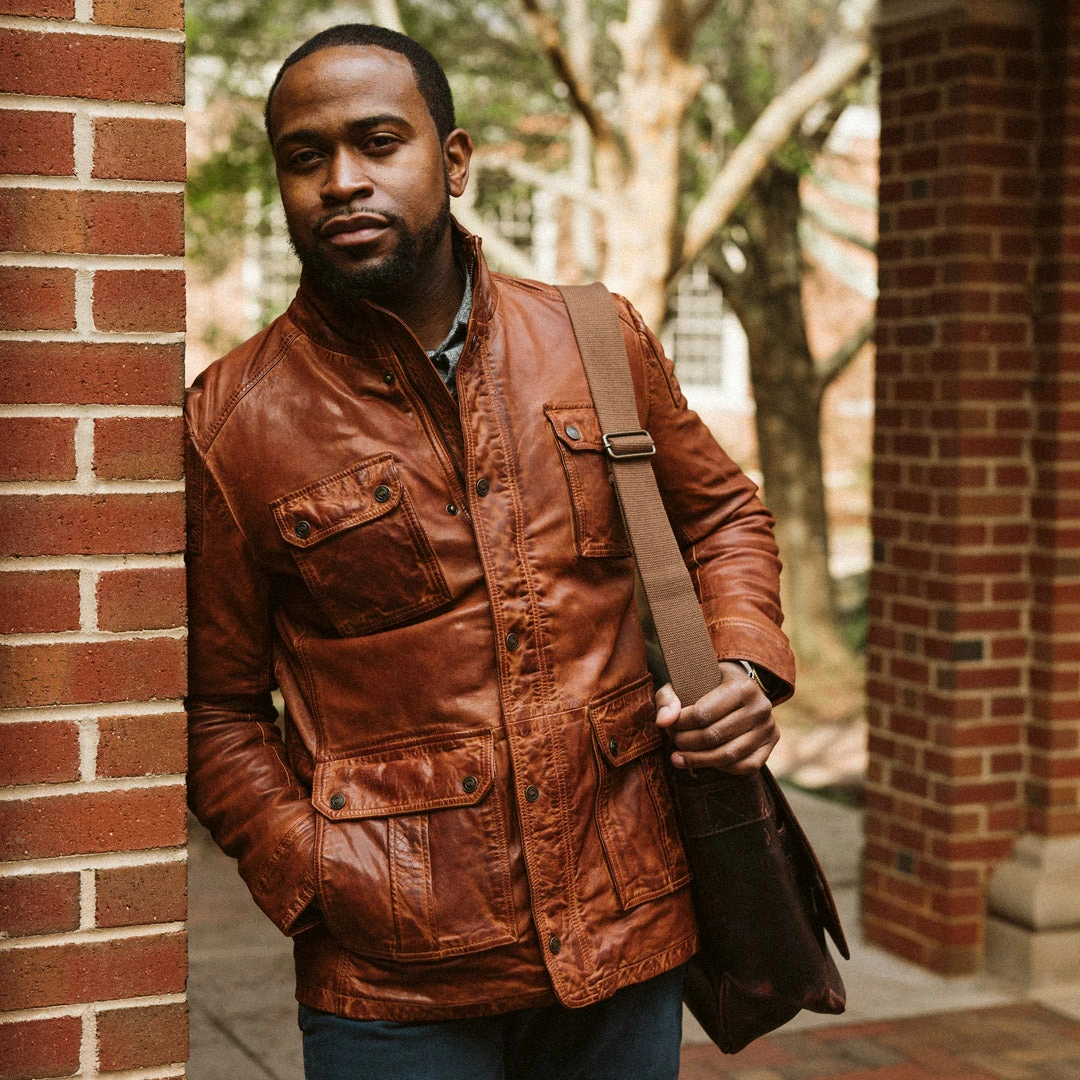 Buffalo Jackson Trading Co. Leather Jackets Theodore Field Leather Jacket | Light Brown Buffalo Jackson Trading Co. Leather Jackets Theodore Field Leather Jacket | Light Brown