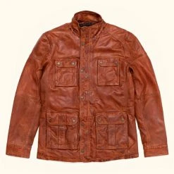 Buffalo Jackson Trading Co. Leather Jackets Theodore Field Leather Jacket | Light Brown 5 Buffalo Jackson Trading Co. Leather Jackets Theodore Field Leather Jacket | Light Brown