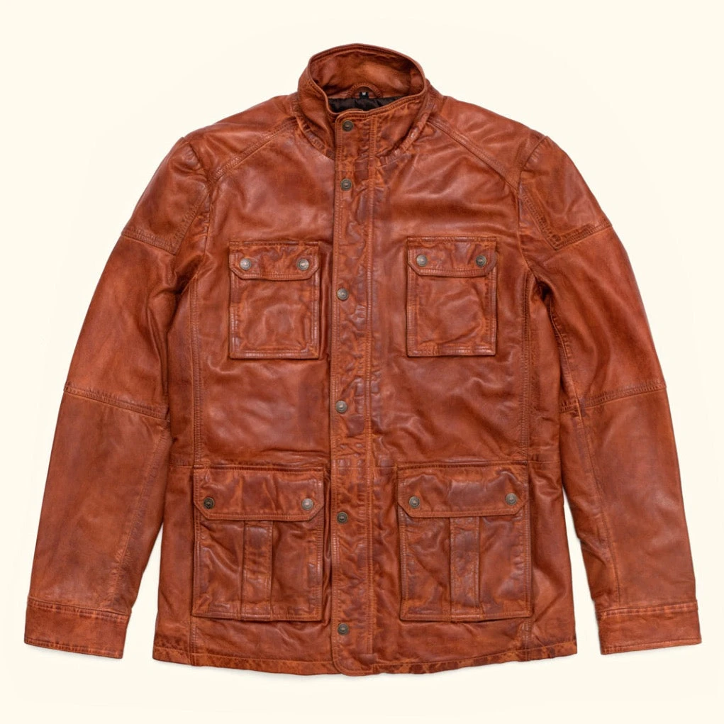 Buffalo Jackson Trading Co. Leather Jackets Theodore Field Leather Jacket | Light Brown Buffalo Jackson Trading Co. Leather Jackets Theodore Field Leather Jacket | Light Brown