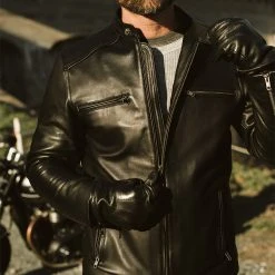 Buffalo Jackson Trading Co. Leather Jackets Thompson Leather Moto Jacket | Black 25 Buffalo Jackson Trading Co. Leather Jackets Thompson Leather Moto Jacket | Black