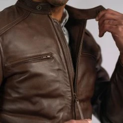 Buffalo Jackson Trading Co. Thompson Leather Moto Jacket | Brown 5 Buffalo Jackson Trading Co. Thompson Leather Moto Jacket | Brown