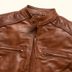 Buffalo Jackson Trading Co. Thompson Leather Moto Jacket | Whiskey Tan 7 Buffalo Jackson Trading Co. Thompson Leather Moto Jacket | Whiskey Tan