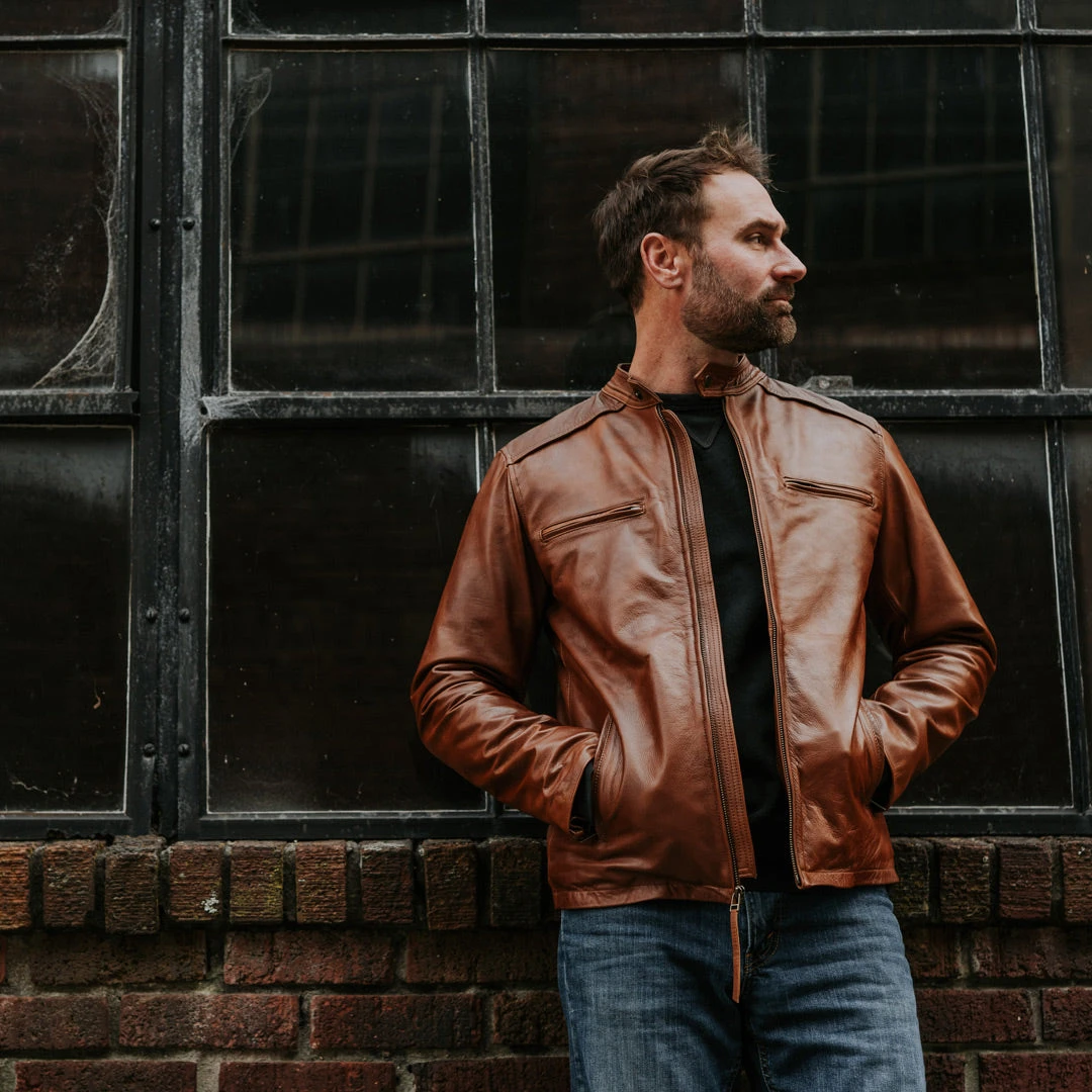 Buffalo Jackson Trading Co. Thompson Leather Moto Jacket | Whiskey Tan Buffalo Jackson Trading Co. Thompson Leather Moto Jacket | Whiskey Tan