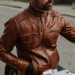 Buffalo Jackson Trading Co. Thompson Leather Moto Jacket | Whiskey Tan 14 Buffalo Jackson Trading Co. Thompson Leather Moto Jacket | Whiskey Tan