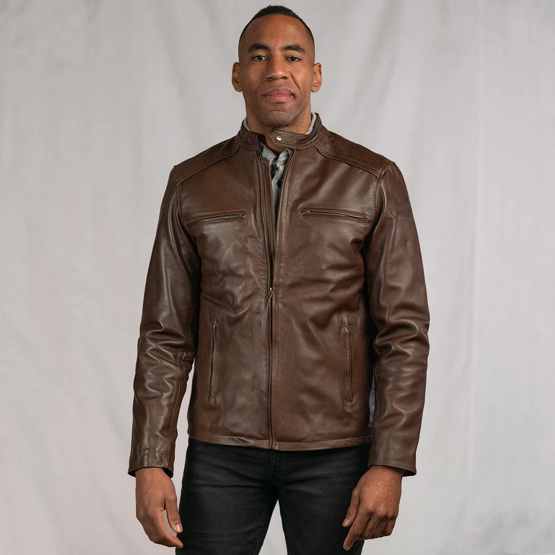 Buffalo Jackson Trading Co. Thompson Leather Moto Jacket | Brown Buffalo Jackson Trading Co. Thompson Leather Moto Jacket | Brown