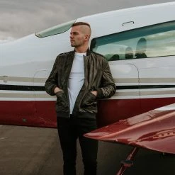 Buffalo Jackson Trading Co. Rebel Bomber Leather Jacket | Distressed Black