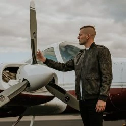 Buffalo Jackson Trading Co. Rebel Bomber Leather Jacket | Distressed Black