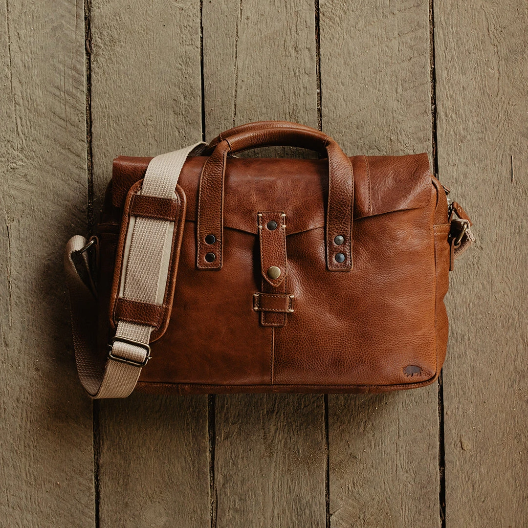 Buffalo Jackson Trading Co. Walker Leather Briefcase Bag | Rustic Tan Buffalo Jackson Trading Co. Walker Leather Briefcase Bag | Rustic Tan