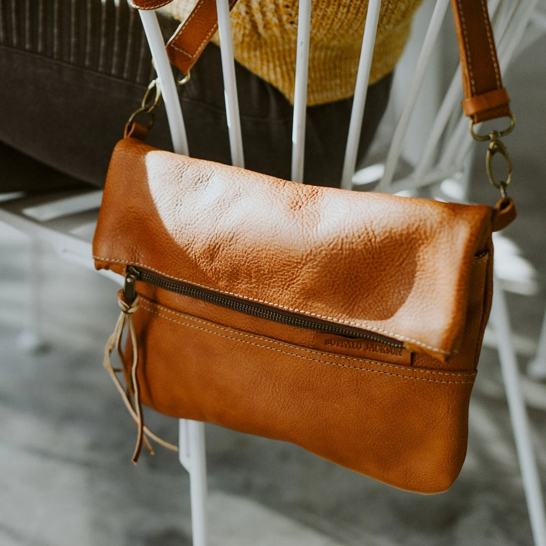 Buffalo Jackson Trading Co. Madison Leather Crossbody Foldover Clutch | Saddle Tan 9 Buffalo Jackson Trading Co. Madison Leather Crossbody Foldover Clutch | Saddle Tan