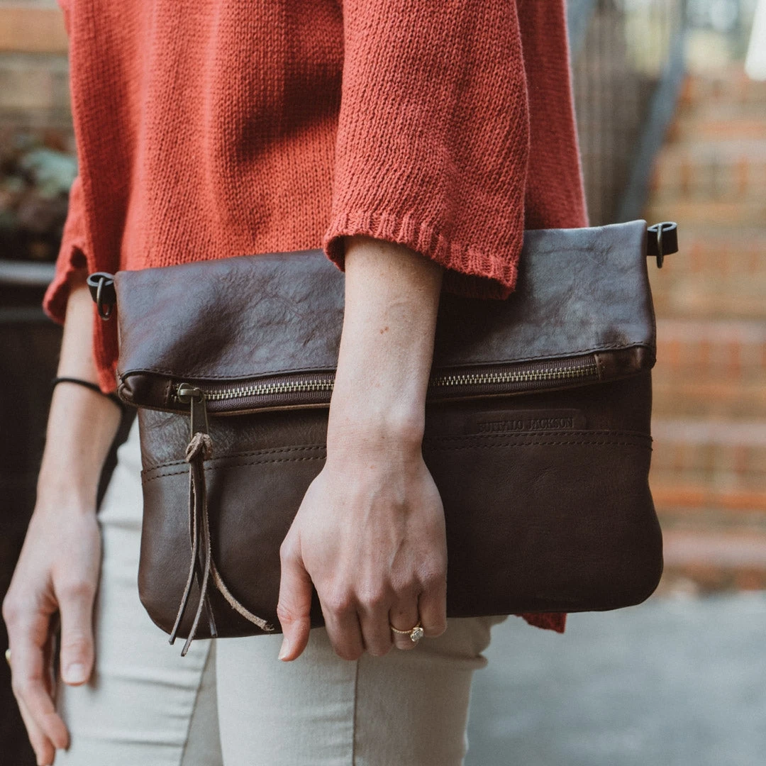 Buffalo Jackson Trading Co. Madison Leather Crossbody Foldover Clutch | Dark Hazelnut Buffalo Jackson Trading Co. Madison Leather Crossbody Foldover Clutch | Dark Hazelnut